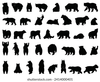 Polar bear silhouette vector art white background