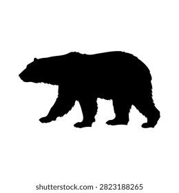 Polar bear silhouette vector flat design on white background.
