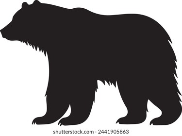 Polar Bear Silhouette Vector Illustration White Background