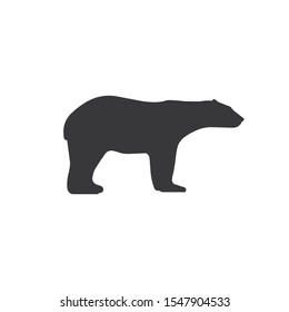 Polar bear silhouette vector on a white background