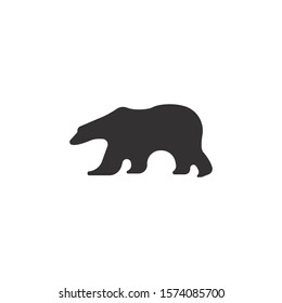 Polar bear silhouette vector on a white background