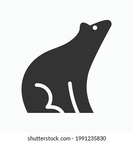 Polar bear silhouette vector template design