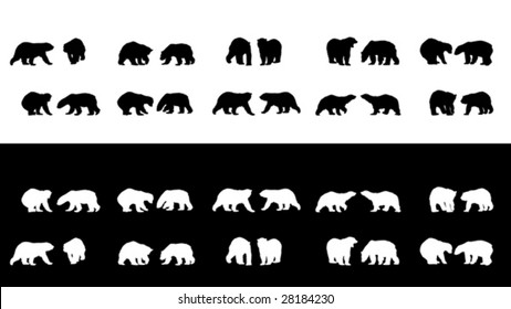 polar bear silhouettes collection