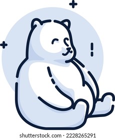  polar bear. simple and cute design, combined with cheerful colors. suitable for logo, tshirt, sticker etc