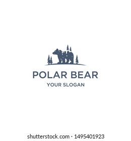 polar bear simple flat logo