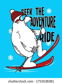 
polar bear skiing, seek the adventure ride