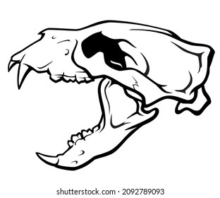 Polar Bear Skull Line Art, Save Animal Extinction