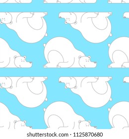 Polar bear sleep pattern seamless. Arctic Wild beast sleep background. Vector illustration
