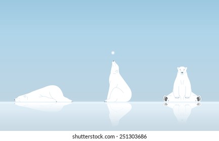 Polar bear and snow