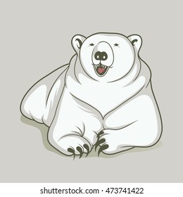 Polar bear snow in antartica cartoon Illustration