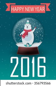 Polar Bear in snow globe