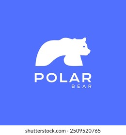 polar bear snow ice animal logo design vector flat