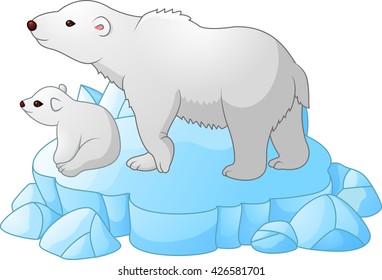 polar bear with its son