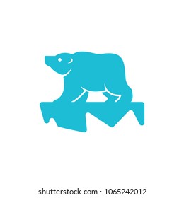 Polar Bear Standing on Ice Logo Mascot