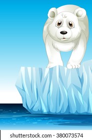 Polar bear standing on ice illustration