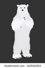 polar bear stands on its hind legs. wild animal. vector