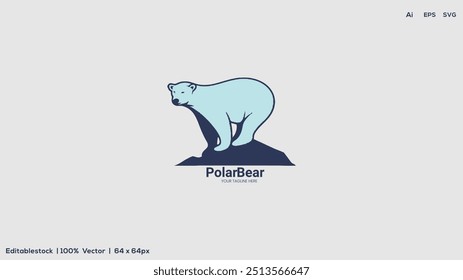 Polar bear star logo design template