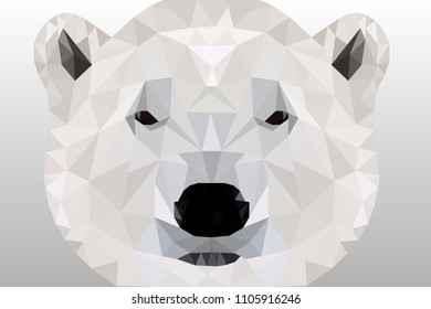 Polar bear in the style of the polygon