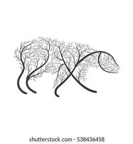 polar bear stylized bush for use as logos on cards, in printing, posters, invitations, web design and other purposes.