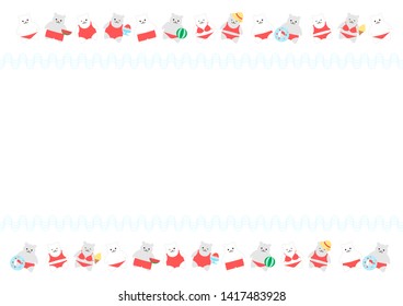 polar bear and summer: line