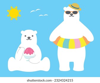 polar bear summer shaved ice sunglasses sun