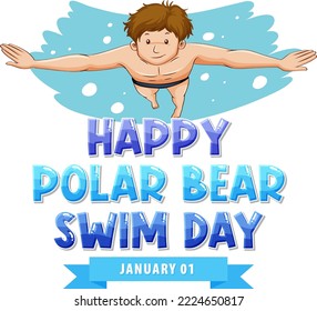 Polar Bear Swim Day Banner Design illustration