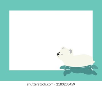 polar bear swimming flame vector