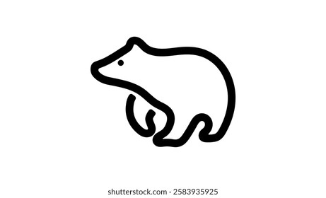 Polar Bear  symbol, black isolated silhouette