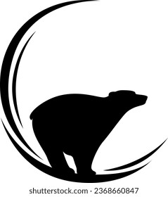 Polar bear tattoo, tattoo illustration, vector on a white background.