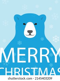 Polar bear with trees and snowflake