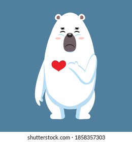 Polar bear using winter outfit illustration design