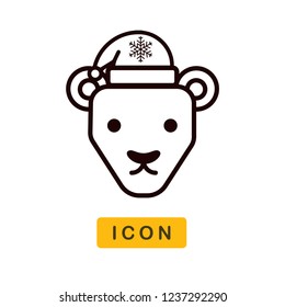Polar bear vector icon