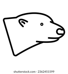 Polar bear Vector Icon, Lineal style icon, from Animal Head icons collection, isolated on white Background