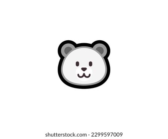 Polar bear vector icon. White bear emoji illustration. Isolated bear vector emoticon