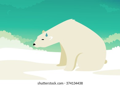 Polar Bear vector illustration: climate change