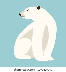 polar bear  , vector illustration, flat style, profile side