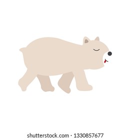 Polar bear vector illustration. Bear on white background.
