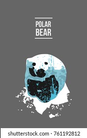 Polar Bear vector illustration. Poster design.