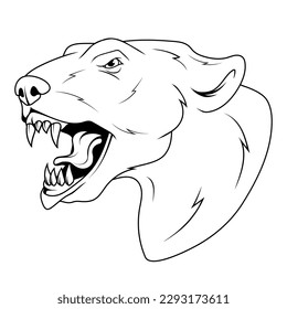 Polar bear. Vector illustration of a sketch ursus maritimus. Evil terrestrial predator of the arctic.