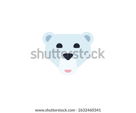 Polar bear vector isolated emoticon. Polar bear emoji. Polar bear color icon