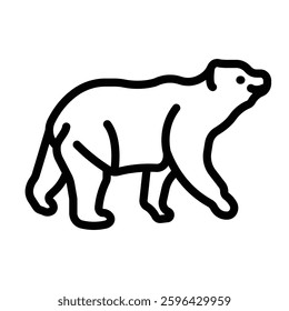 Polar Bear Vector Line Icon Design
