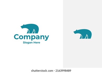polar bear vector logo design in silhouette style