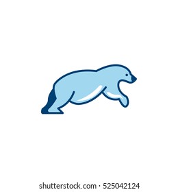 Polar Bear Vector Logo Design Template