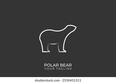 Logotipo del Vector del oso polar, logotipo de la silueta del oso polar con diseño simple, logotipo de la línea del oso polar.