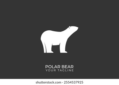 Polar bear vector logo, polar bear silhouette logo with simple design, polar bear line logo.