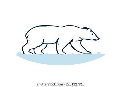 Polar bear vector on the blue ıce