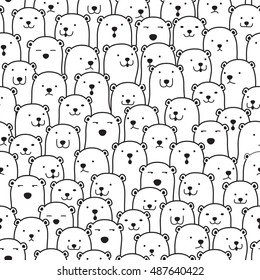 Polar bear vector seamless pattern isolated wallpaper background cartoon