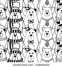 Polar bear vector seamless wallpaper isolated cartoon background wallpaper