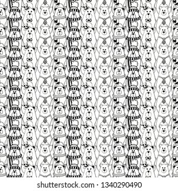 Polar bear vector seamless wallpaper isolated cartoon background wallpaper
