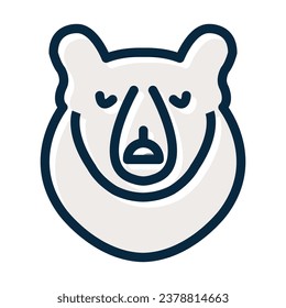 Die Polar Bear Vector Dicklinie hat dunkle Farbsymbole für private und kommerzielle Nutzung.
